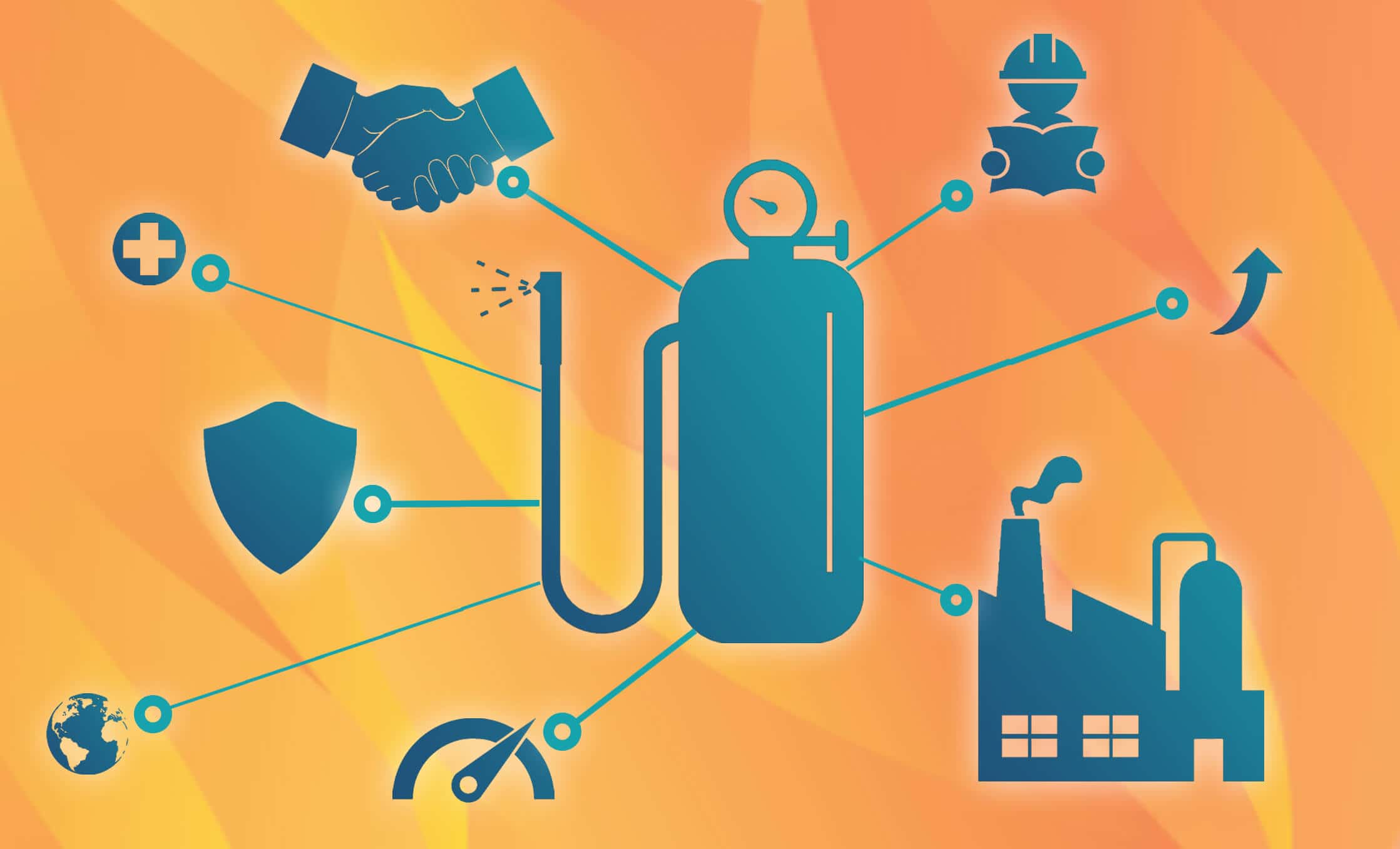 Illustrative image highlighting O and T Enterprises' vision to become a renowned supplier of Oxygen and other industrial and medical gases, characterized by dignity and integrity.